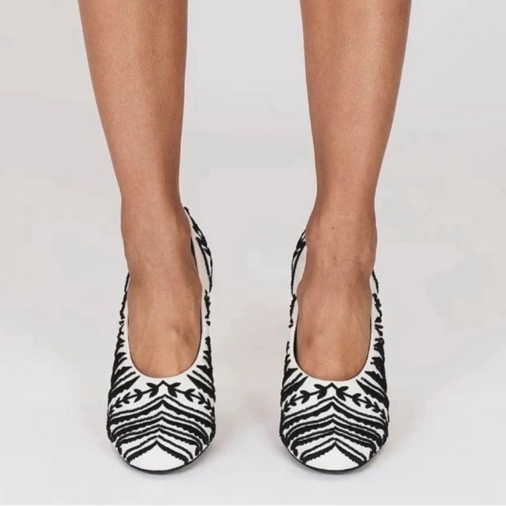 Tory Burch “Lucia” Floral Embroidered Pumps